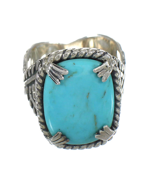 Sterling Silver And Southwest Turquoise Ring Size 5 RX62088